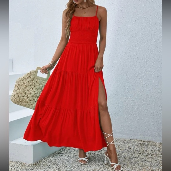 Ruched bust ruffle hem cami dress - Picture 4 of 6